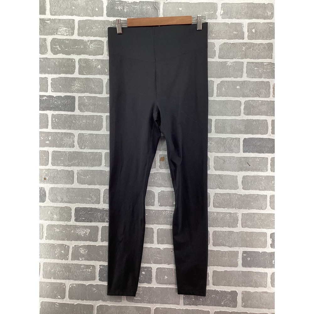 Savage X Fenty Womens Black High Waisted Leggings Pink Contrast Piping Large
